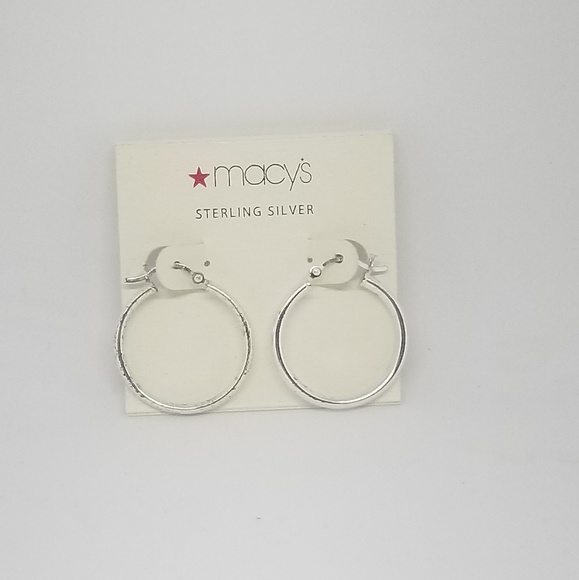 Sterling silver hoop earrings - Picture 2 of 4